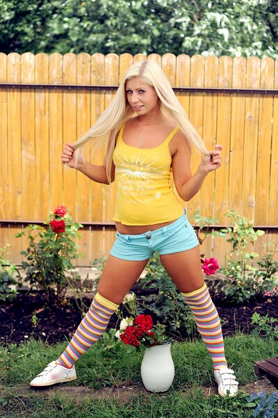 Candy Blond in Garden touches from Nubiles
