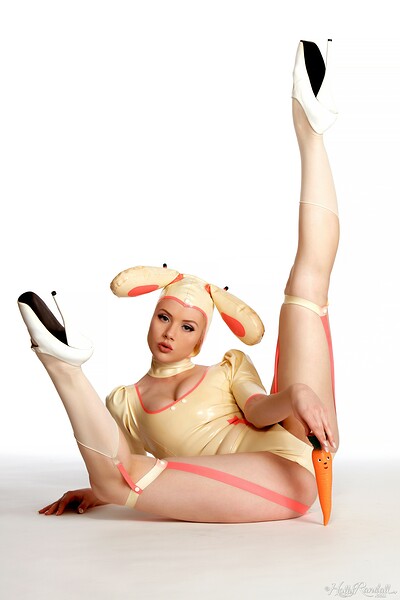 Mosh in Latex Easter Bunny from Holly Randall