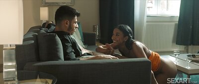 Enchanting Asian Linda Baker gives her lover a blowjob to remember before riding him vigorously