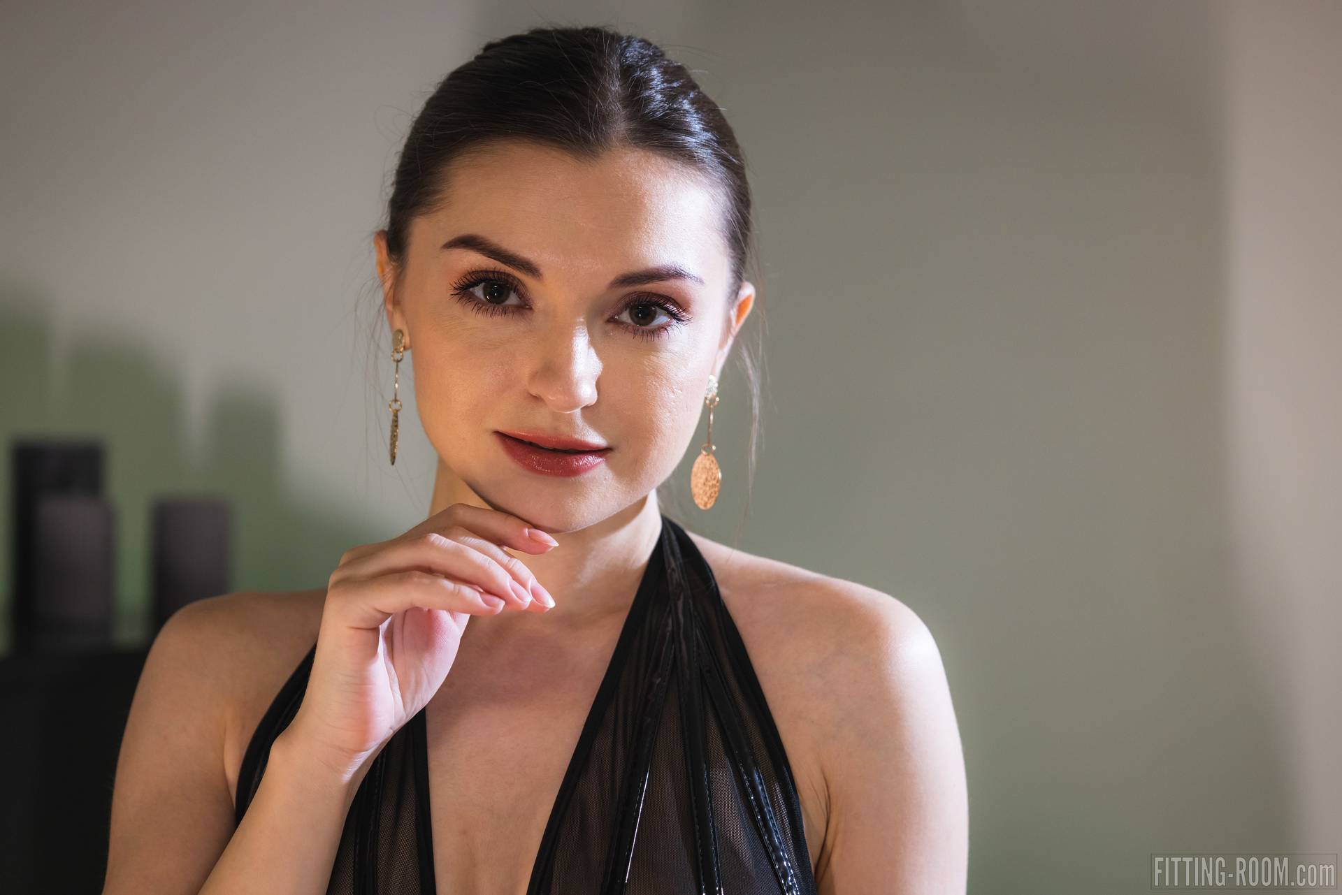 Monika May in Fitting Room set Ebony And Ivory