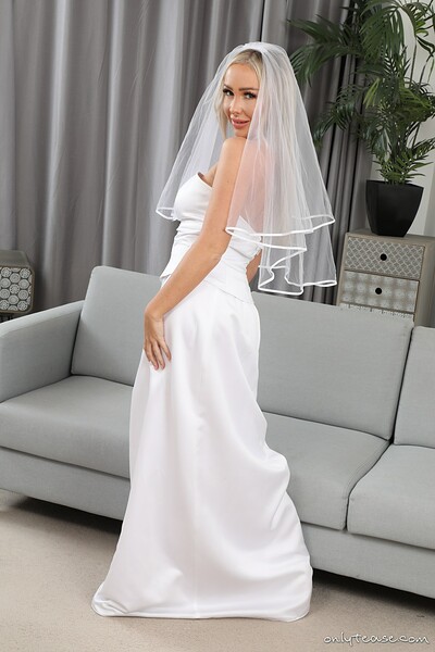 Bethany M in Sexy Bride White Stockings from Only Tease