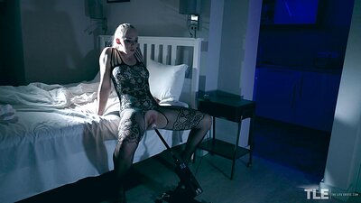 Emily tightens her toned physique to accommodate the forceful movement, flicking the button, and the rod starts pumping and rubbing in a consistent pattern within her.