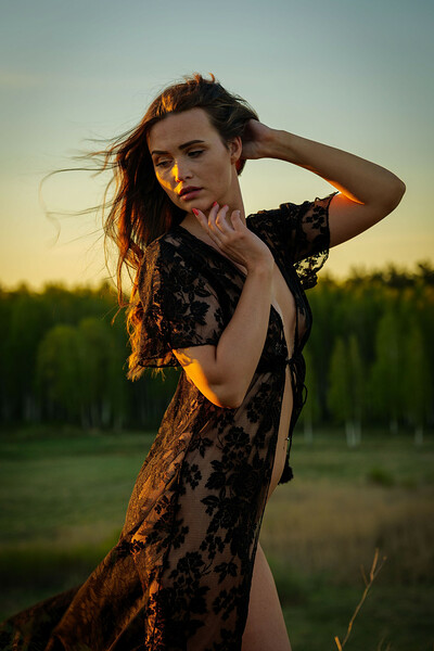 Gabby Bella in Summer Sunset And Naked Sexy Babe Gabby Bella from Domingo View