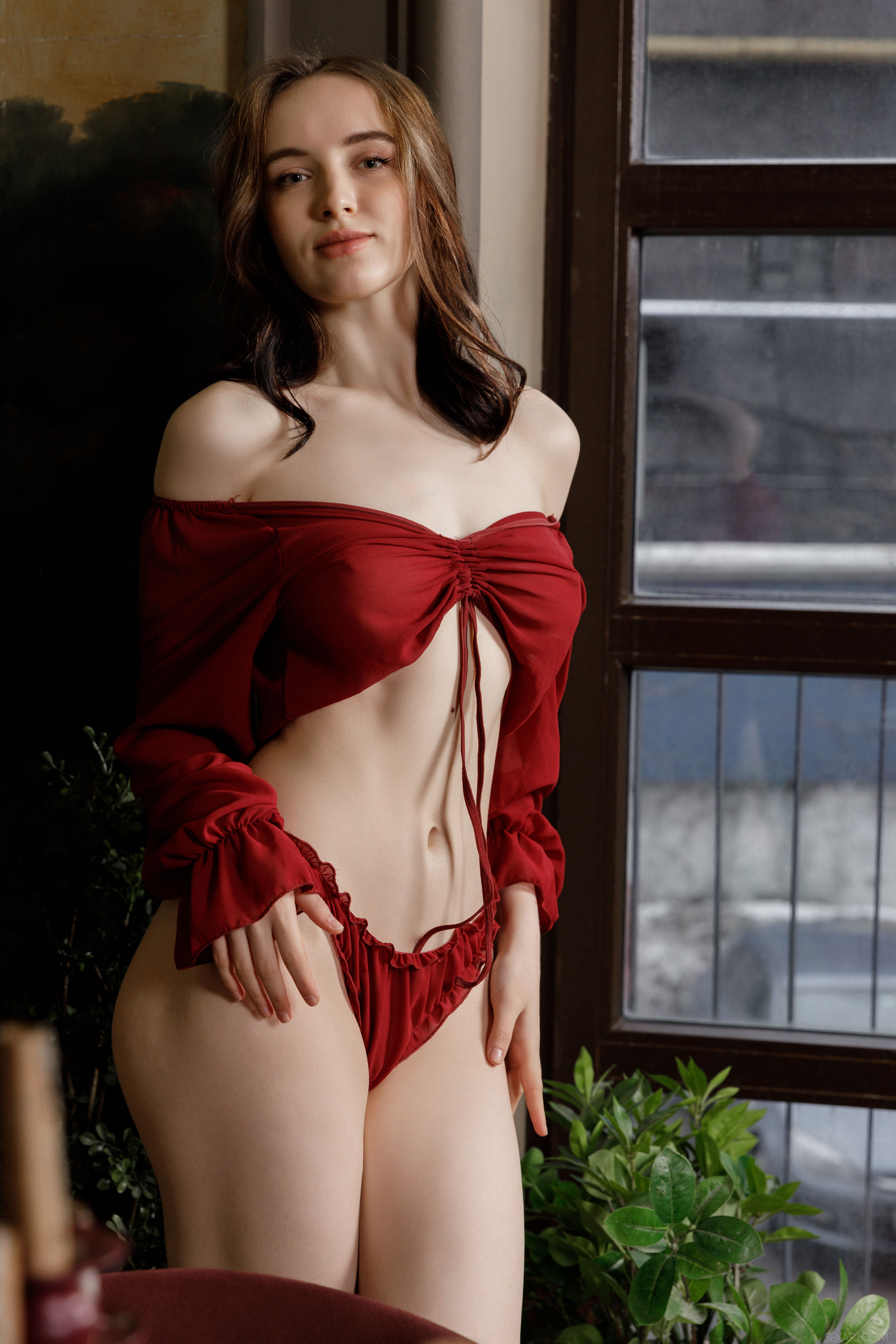 Polly Yangs in Sex Art set Red Queen
