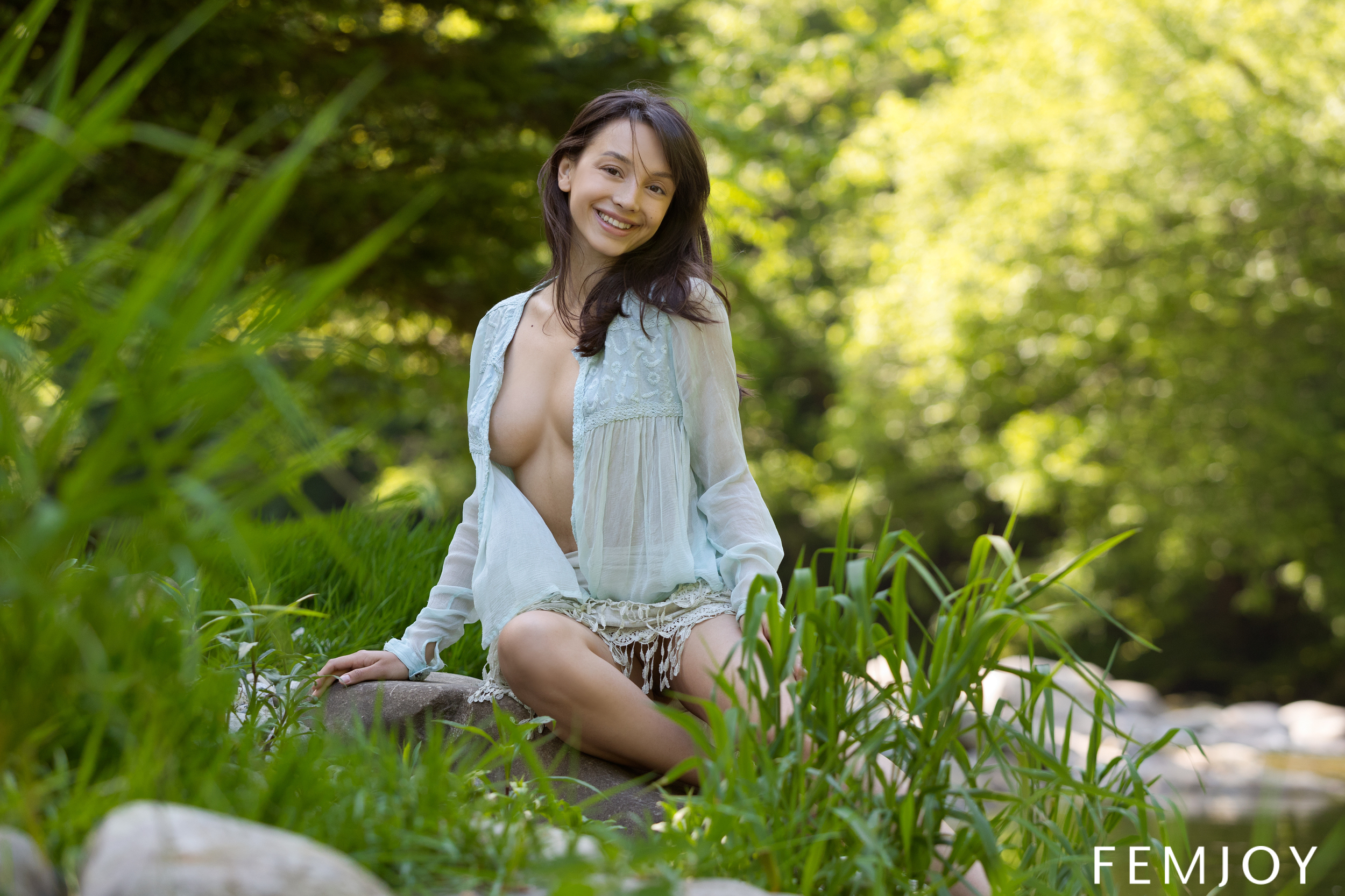 Olivia Linz in Femjoy set Outdoors