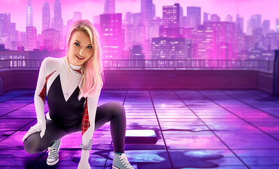 Daisy Lavoy in Spiderman Across the Spiderverse Gwen from VR Cosplay X