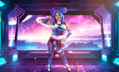 Phoebe Kalib in Valorant Neon from VR Cosplay X