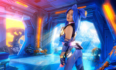 Phoebe Kalib in Valorant Neon from VR Cosplay X
