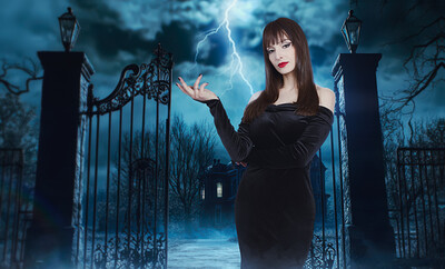 Lexi Luna in Morticia Addams from VR Cosplay X