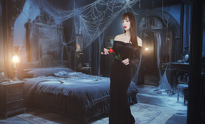 Lexi Luna in Morticia Addams from VR Cosplay X