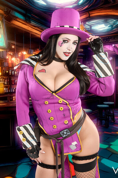Fat-assed, titty-centric MILF Mad Moxxi from Borderlands hammers VR cosplay POV action with her hubby, savoring each breast-joyed moment while delivering an intense nut job.