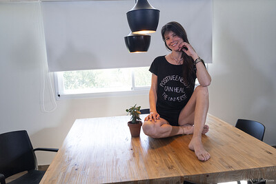 Azul in Wooden Table from We Are Hairy