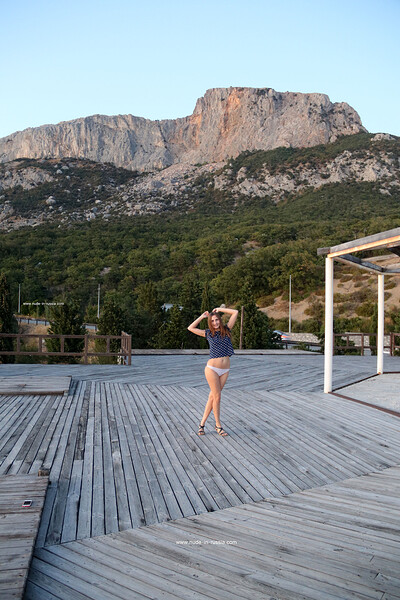Valentina K in High Up On The Lookout from Nude In Russia