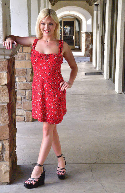 Gracie in Hot Blonde In Red from Ftv Girls