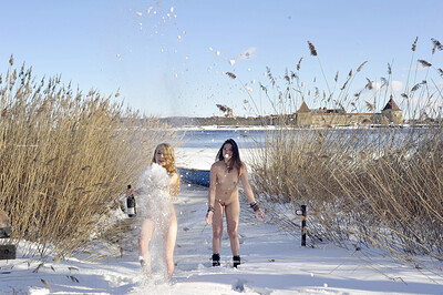 Eva and Katja P in The Ladoga Lake from Nude In Russia