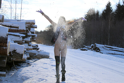Katja P in Frosty Sunny Winter Day from Nude In Russia