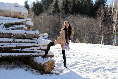 Katja P in Frosty Sunny Winter Day from Nude In Russia