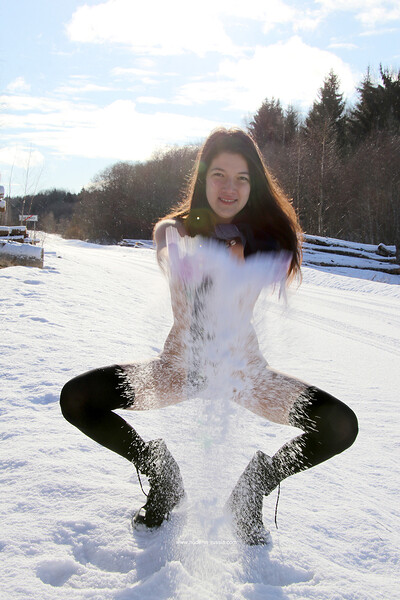 Katja P in Frosty Sunny Winter Day from Nude In Russia