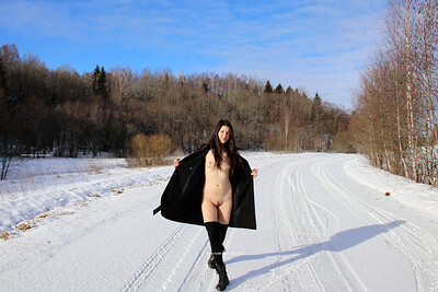 Katja P in Winter Walk from Nude In Russia