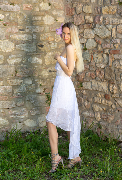 Emily Swan in Purple Flower from Metart