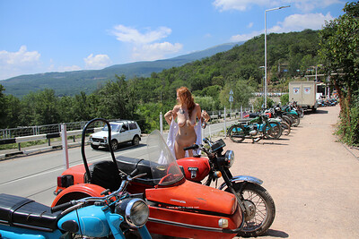 Xenia in Scooters And Motorcycles Of The Eastern Bloc from Nude In Russia