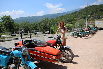 Xenia in Scooters And Motorcycles Of The Eastern Bloc from Nude In Russia