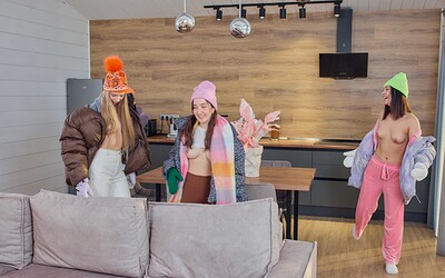 Alice Flore and Amelia Ost in Playful Lesbians Love Winter from Club Sweethearts