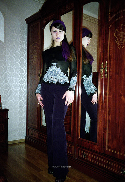 Gella in Refined Purple Makeup from Nude In Russia