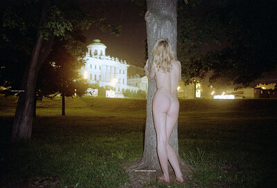 Olia in Blondie Naked In The Park from Nude In Russia