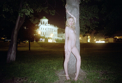 Olia in Blondie Naked In The Park from Nude In Russia
