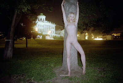 Olia in Blondie Naked In The Park from Nude In Russia