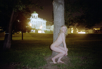Olia in Blondie Naked In The Park from Nude In Russia