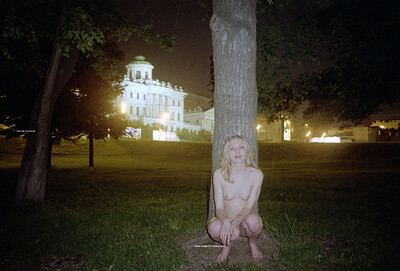 Olia in Blondie Naked In The Park from Nude In Russia