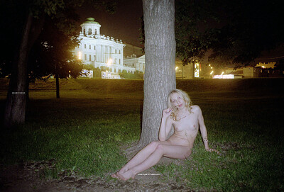 Olia in Blondie Naked In The Park from Nude In Russia