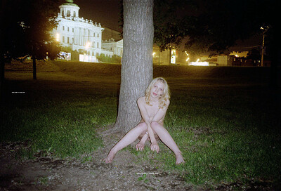 Olia in Blondie Naked In The Park from Nude In Russia