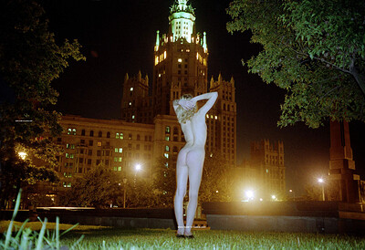 Olia in Blondie Naked In The Park from Nude In Russia