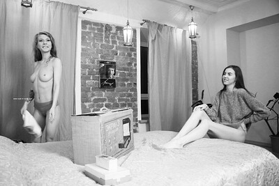Alice X and Eva in Slide Projector from Nude In Russia