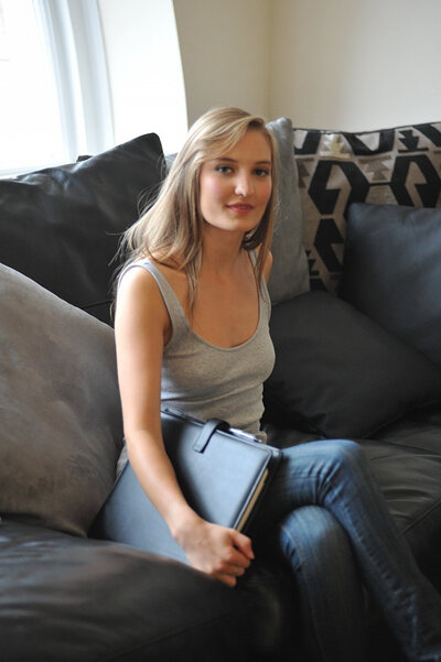 Alisha, who's real pretty, takes a stroll around the neighborhood and then she goes inside to chill with some mags.