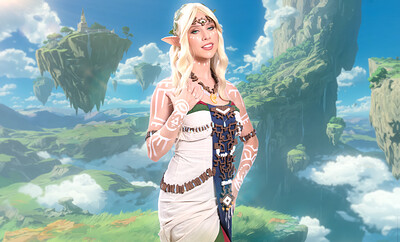 Anya Olsen in Tears Of The Kingdom Queen Sonia from VR Cosplay X