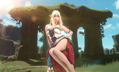 Anya Olsen in Tears Of The Kingdom Queen Sonia from VR Cosplay X