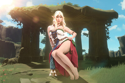 Anya Olsen in Tears Of The Kingdom Queen Sonia from VR Cosplay X