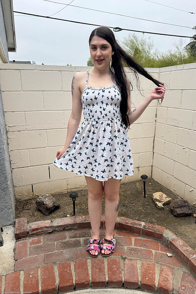 Daydream Daisy in Stripping BTS from ATK Petites