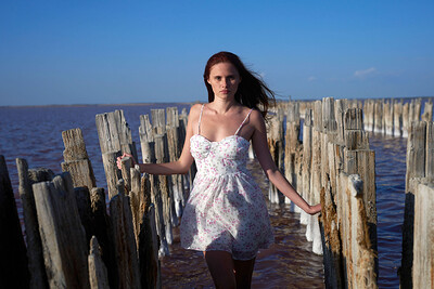 Angelina A in Sasyk-Sivash Salt Lake from Nude In Russia