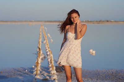 Angelina A in Sasyk-Sivash Salt Lake from Nude In Russia