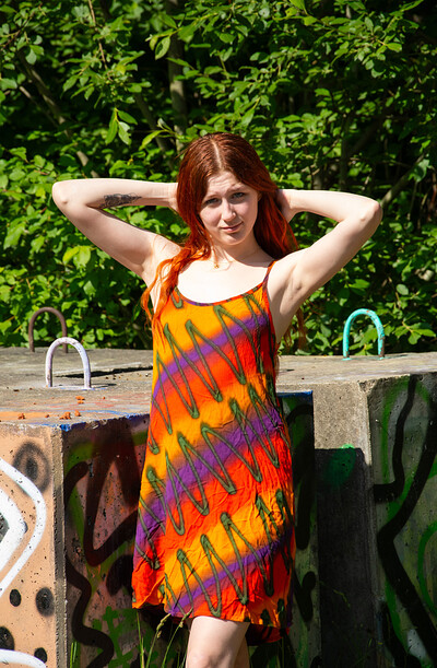 Mariam Y in Redhead Outside from Euro Nudes
