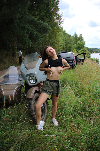 Dayana in Ural Motorcycle from Nude In Russia