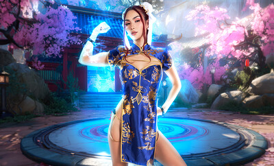 Scarlette Moon in Street Fighter Chun-Li from VR Cosplay X