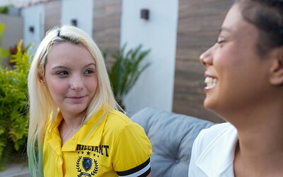 Isa Muller and Nathy Oliveira in Muy caliente ebony and blonde fun from Club Sweethearts