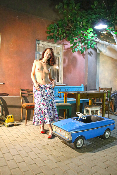 Julia J in Soviet Pedal Car Moskvich from Nude In Russia