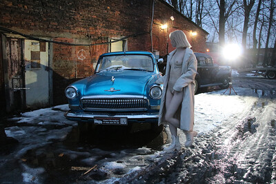 Lizzy in Oldtimer Volga Gaz 21 from Nude In Russia